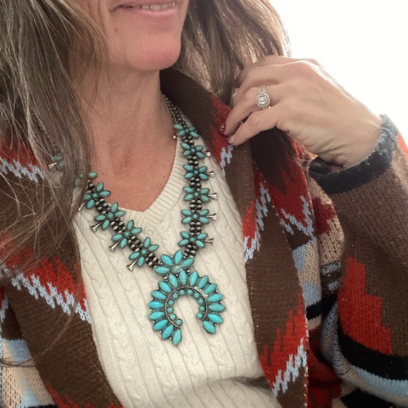 Jewelry - Naja Inspired Squash Blossom Necklace Earring Set